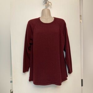 HENRY BENDEL fine merino wool long sweater tunic. Medium. Maroon